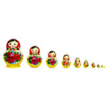 Set of 10 Wooden Bouquet of Flowers Nesting Dolls - 6" Matryoshka Set