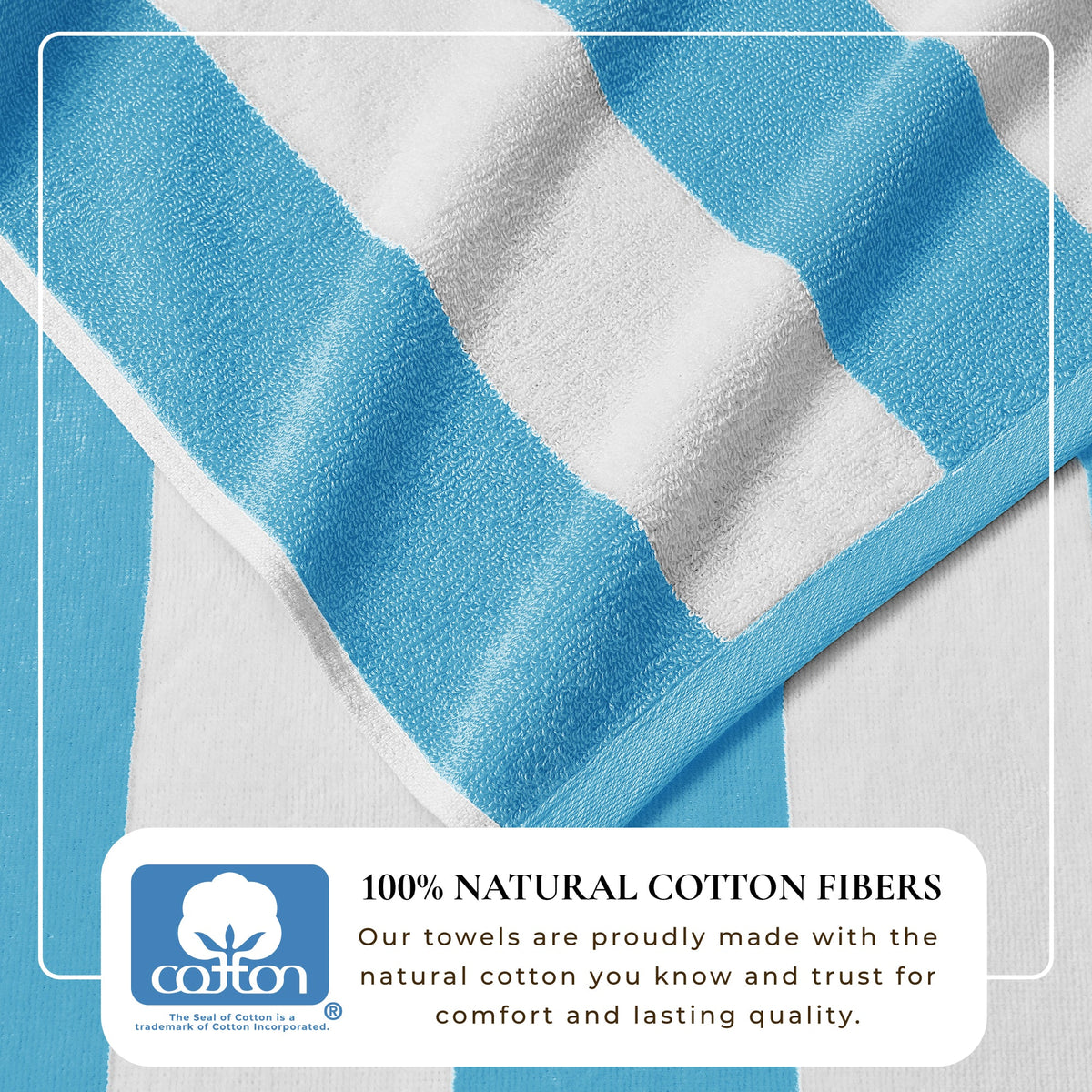 Cotton Velour Cabana Stripe Beach Towel - Novia Collection.
