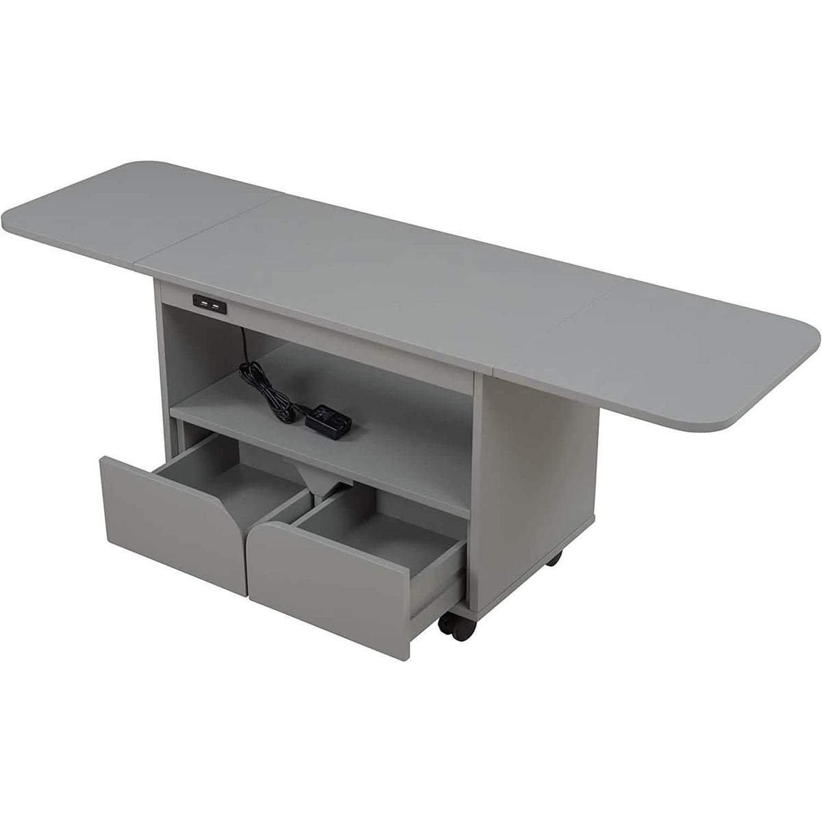 Nightstand with USB Port and Foldable Tabletop
