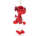 Red Dragon Wooden Doll on a Spring 5.7 Inches