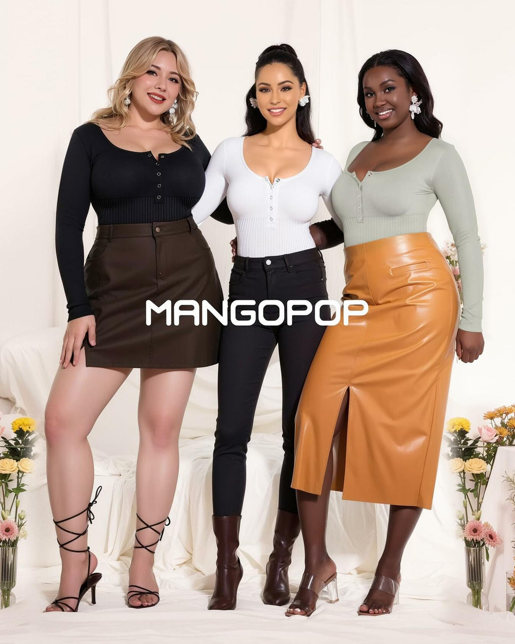 MANGOPOP Ribbed Long Sleeve Seamless Thong Bodysuit Black Size L