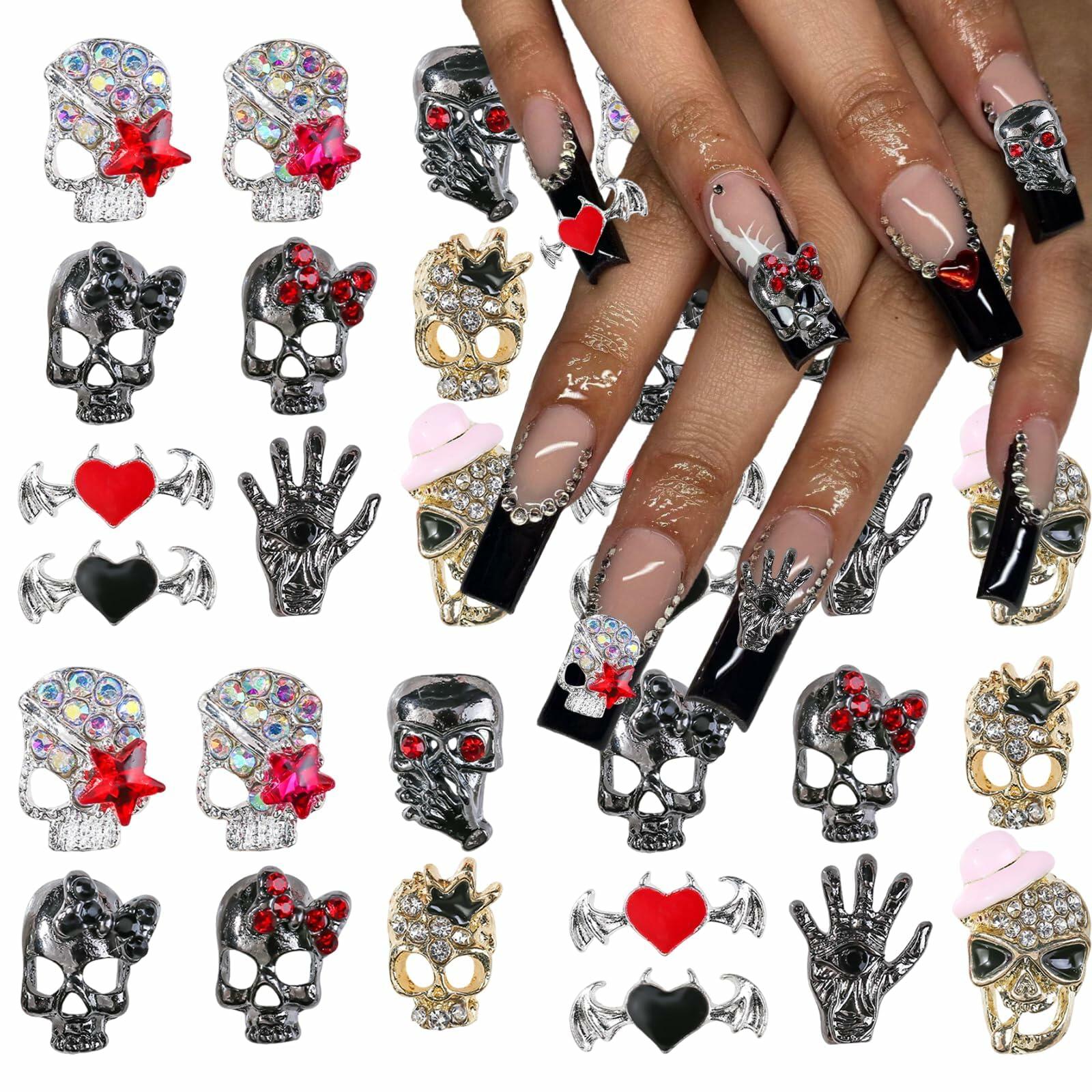 50pcs Handmade Dark Resin Bat Charms for Nails Halloween Accessories