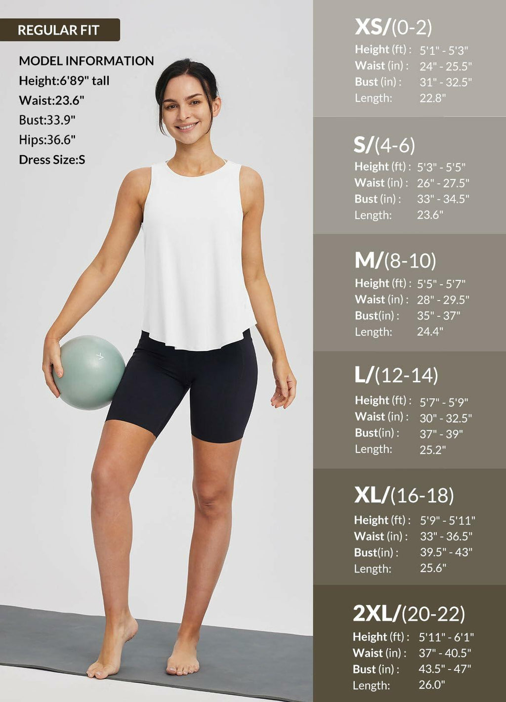 baleaf Women's White Sleeveless Workout Yoga Tank Top Loose Fit Size L