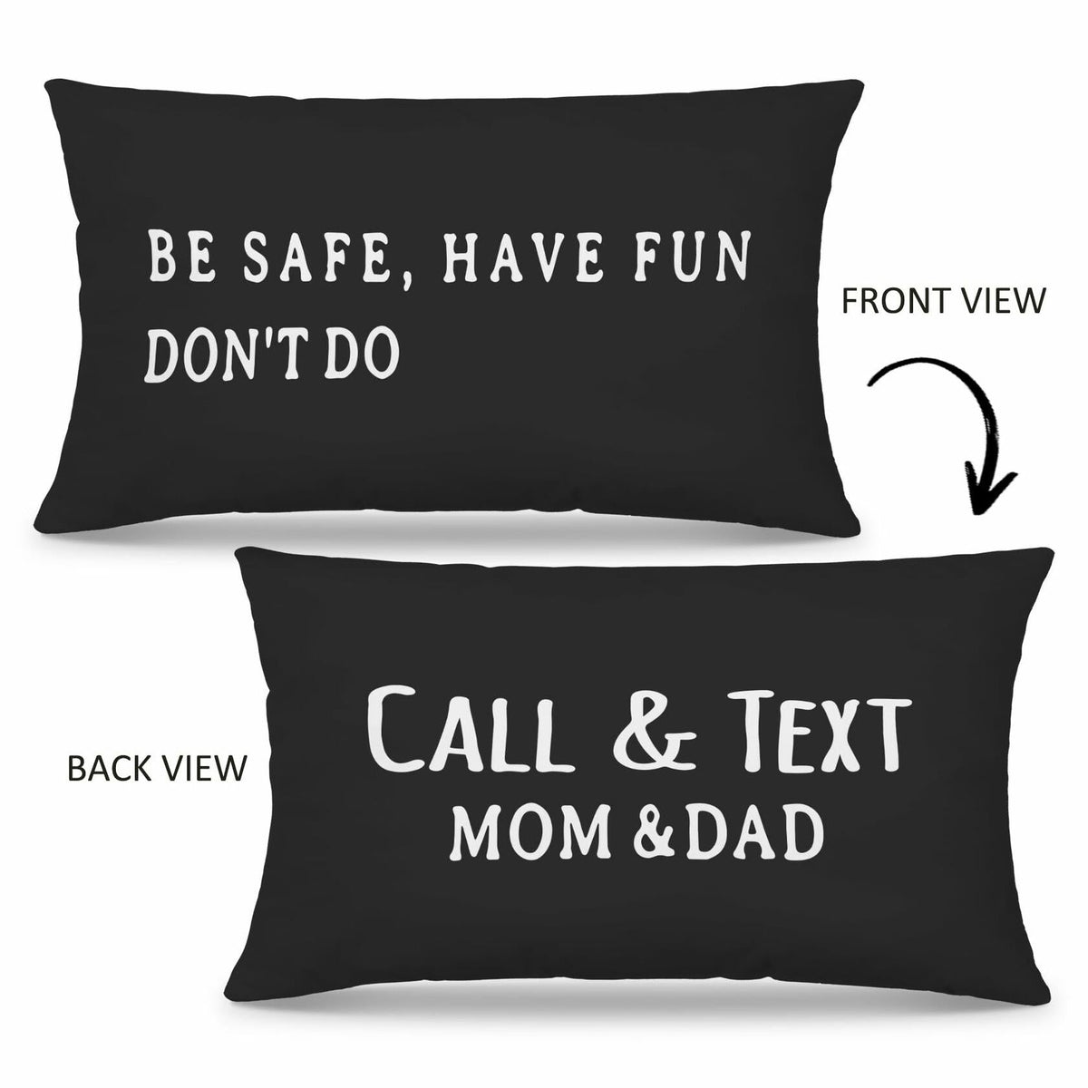 Mingnei Call Your Mom Reversible Decorative Pillow Cover 12x20 Black
