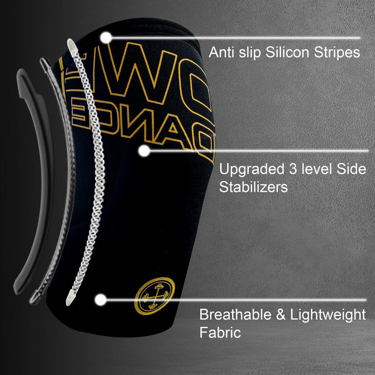 POWER GUIDANCE Fitness Knee Wraps 5mm Thickness 2 Pack Size M