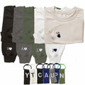 GODMERCH Embroidered Heart Sweatshirt Personalized Initial Sand Size M