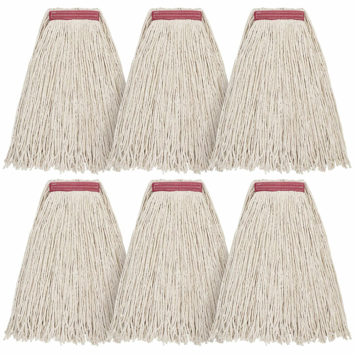 Matthew Cleaning 20oz Cotton Floor Mop Refill 6Pack White Heavy Duty