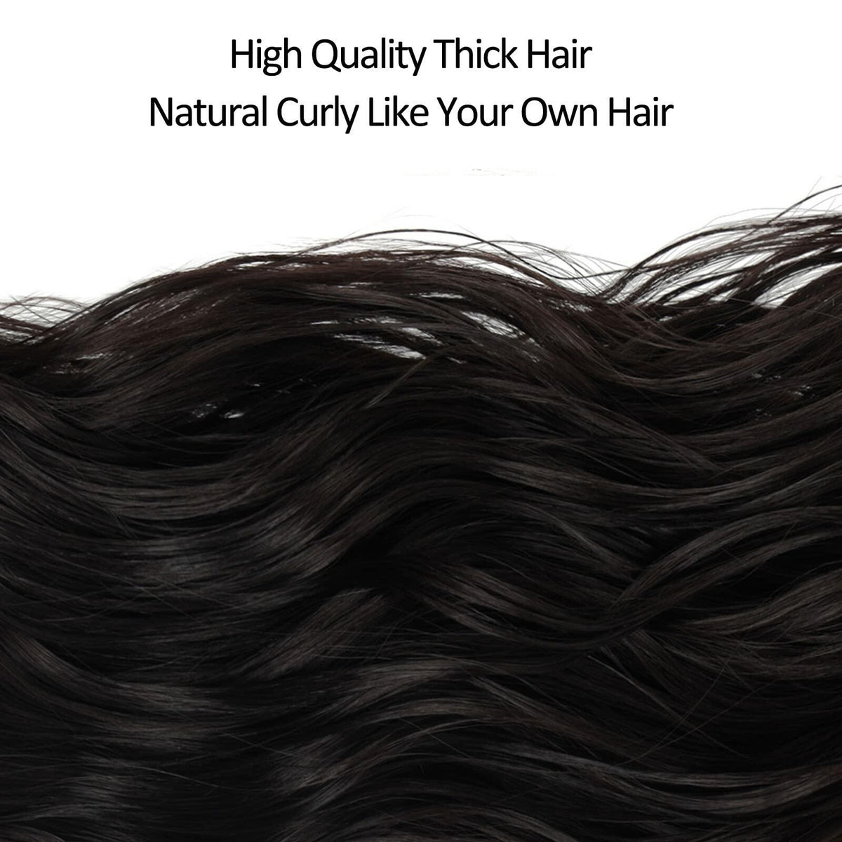 BHF 20in Wavy Clip In Synthetic Hair Extensions Full Head 6pcs Dark Brown