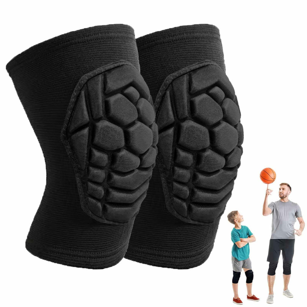 Lightweight Knee Pads with Sponge Padding for Sports, Black, Size M