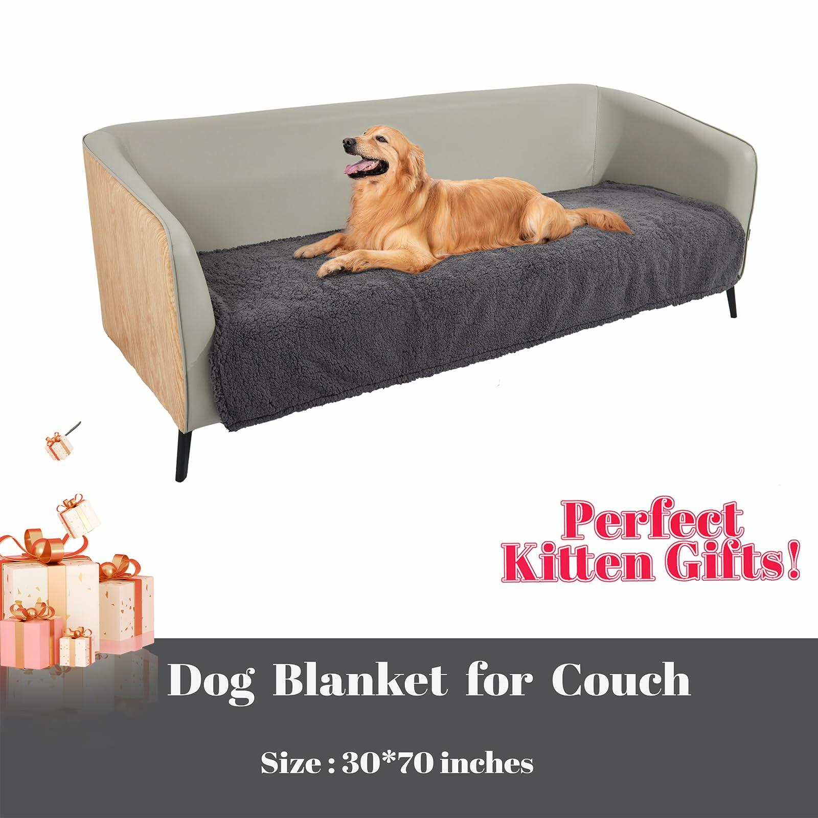 Waterproof Stuffed Dog Bed Cover Blanket Reversible Paw Print Grey 52x82