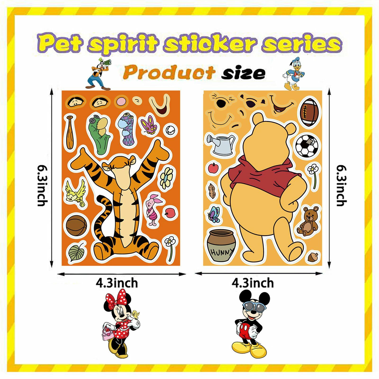 TaDadaPAO Cartoon Sticker Sheets 16 Count Red Anime Craft Party Supplies