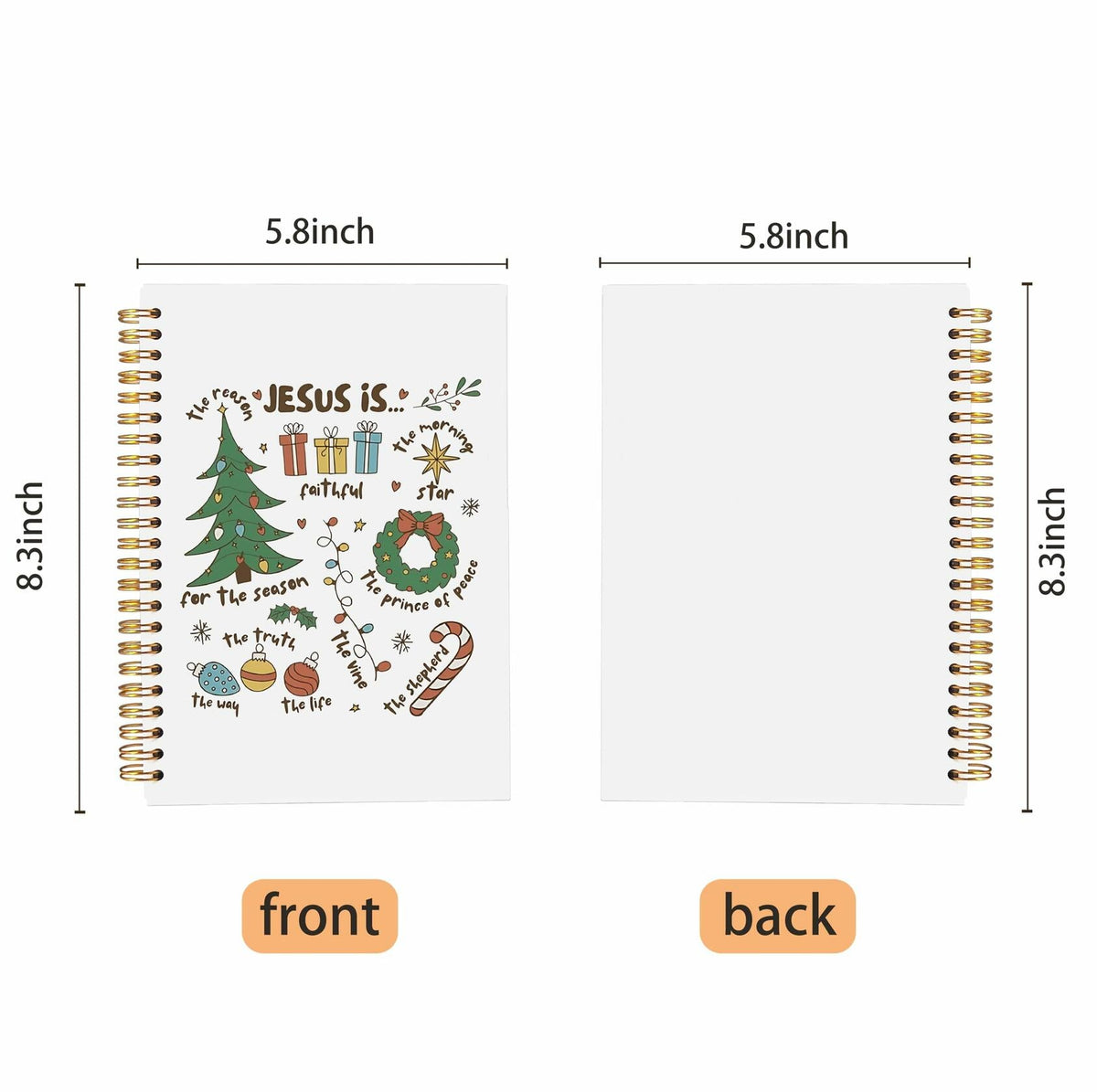 Ecezatik Christmas Notebook Jesus Is the Season 5.5x8.3 Inch Spiral