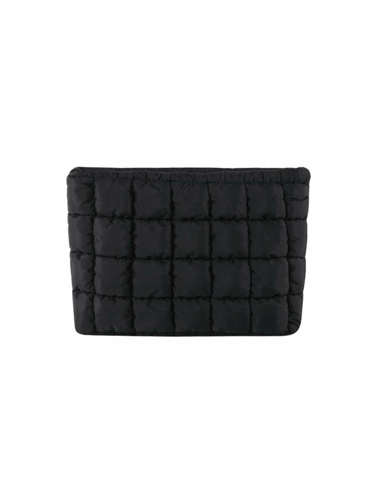 Verdusa Women's Puffy Quilted Makeup Bag Cosmetic Clutch Black One-Size