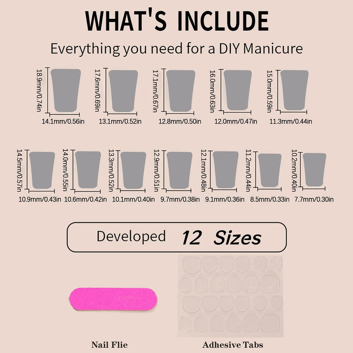 RIICFDD French Press On Nails 24 Pcs Medium Nude Pink White Tips Charms