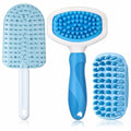 Baderke 3 Pcs Cat Tongue Comb Silicone Brush Kit Soft Massage Red