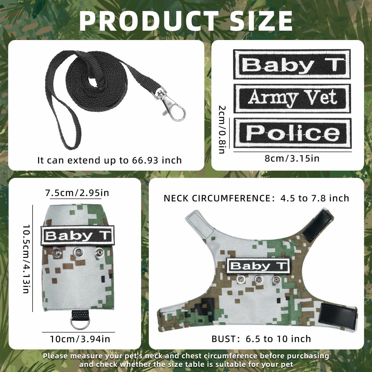AnoleAir Bearded Dragon Adjustable Harness and Leash Green