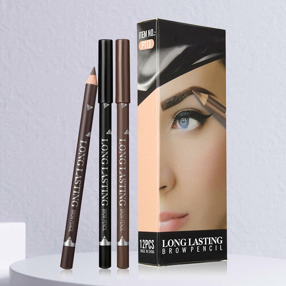 BestBy07/27 Magic Microblade Eyebrow Pen 4-Tip Waterproof Brown 2Pcs
