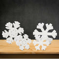LadyRosian Wooden Snowflake Xmas Ornaments 4 Pack Standing & Hanging