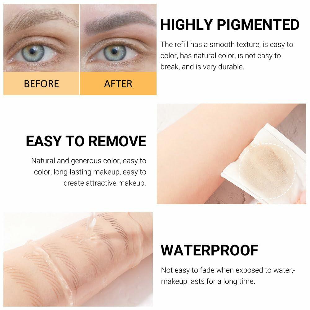 BestBy07/27 Magic Microblade Eyebrow Pen 4-Tip Waterproof Brown 2Pcs
