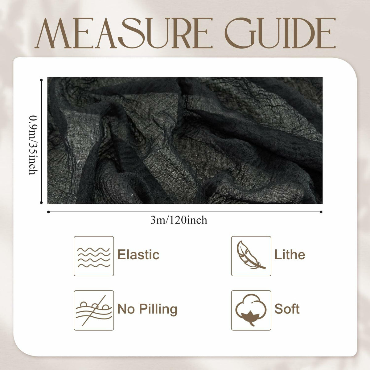 Putros Cheesecloth Table Runner Misty Rose 10FT 6pcs Boho Gauze 120 Inch