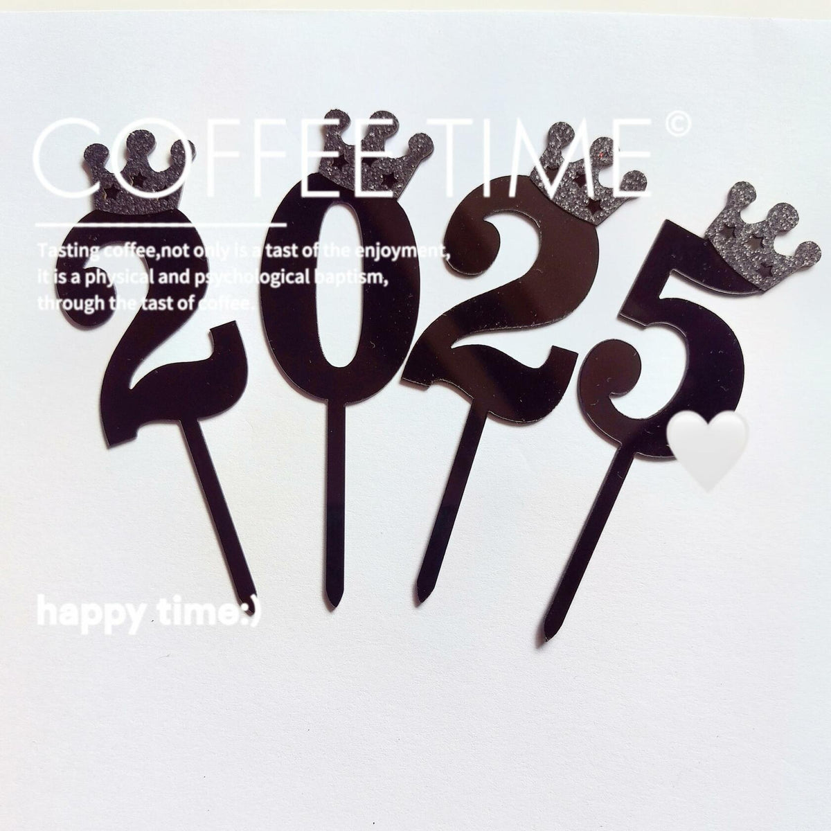 Large Number 6 Cake Topper Black Crown Birthday Anniversary Party Decor