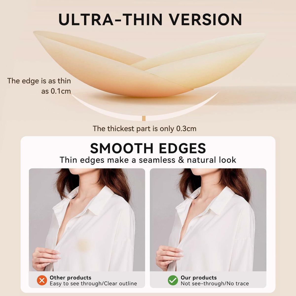 Victoriatourist Silicone Nipple Covers 2 Pairs Seamless Reusable Washable
