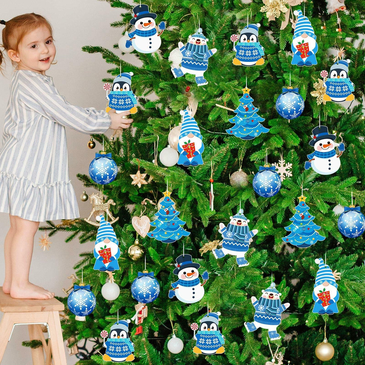 Zhanmai Winter Crafts Kit DIY Ornaments Christmas Stickers 36 Sets