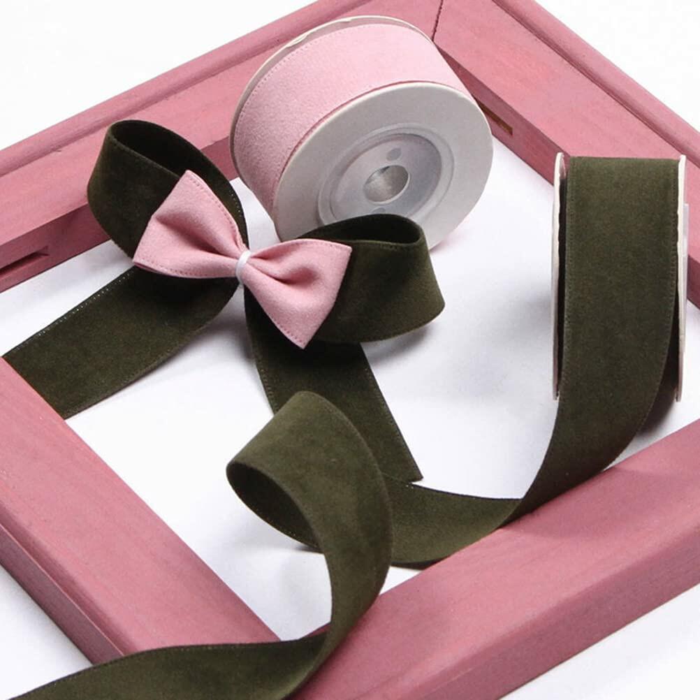 LATUROP 1in Rose Red Double Face Velvet Ribbon 10 Yards Roll for Crafts