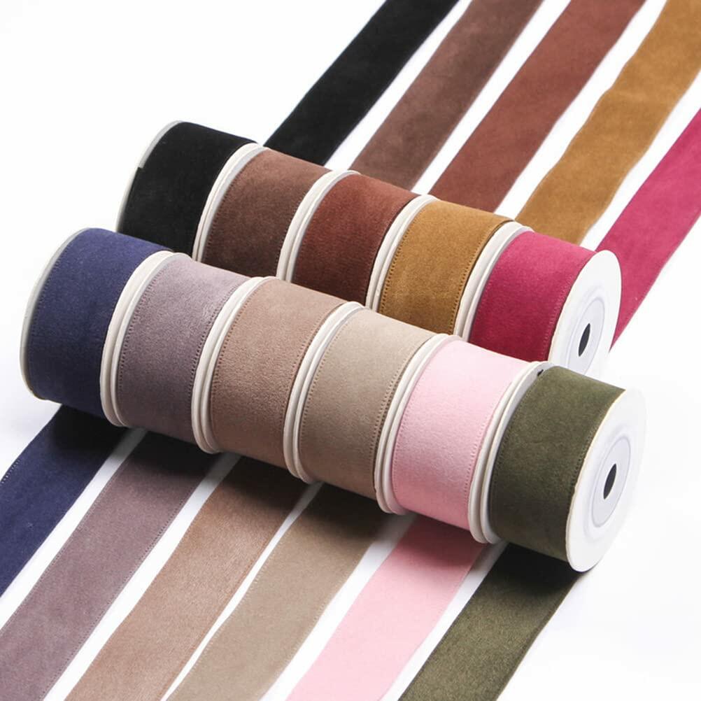 LATUROP 1in Rose Red Double Face Velvet Ribbon 10 Yards Roll for Crafts