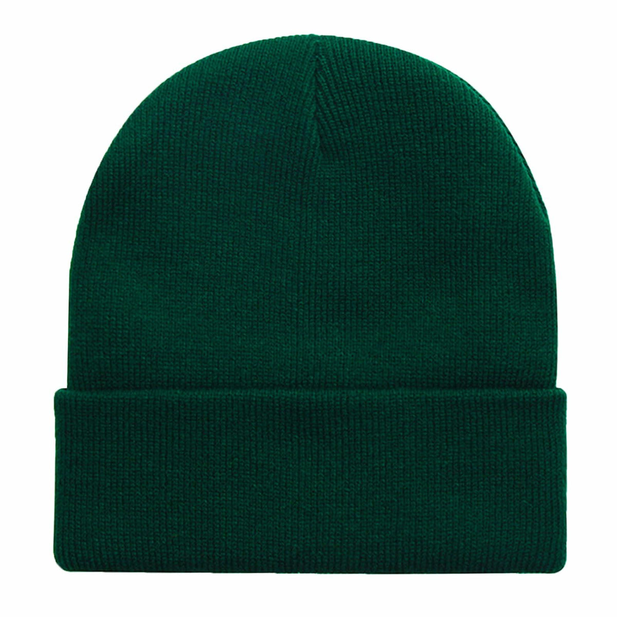 ZOORON Acrylic Knit Cuffed Beanie Hat Unisex Dark Green