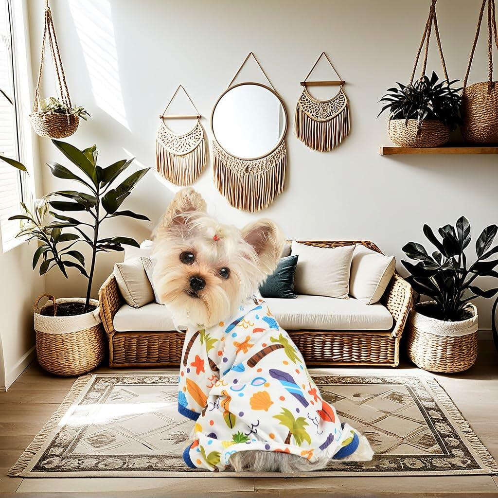 Dog Pajamas Small Chihuahua Yorkie Teacup Puppy Pjs Soft Pet Clothes Size 2XL