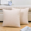 Jepeak Linen Throw Pillow Covers 20x20 Inch Butter Beige 2 Pack