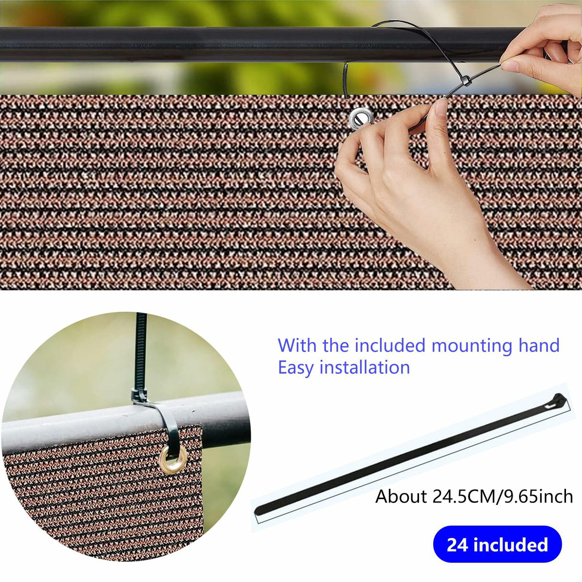 Demoul Privacy Fence Screen Balcony Deck Patio Shade Cover 3.28x16.4ft