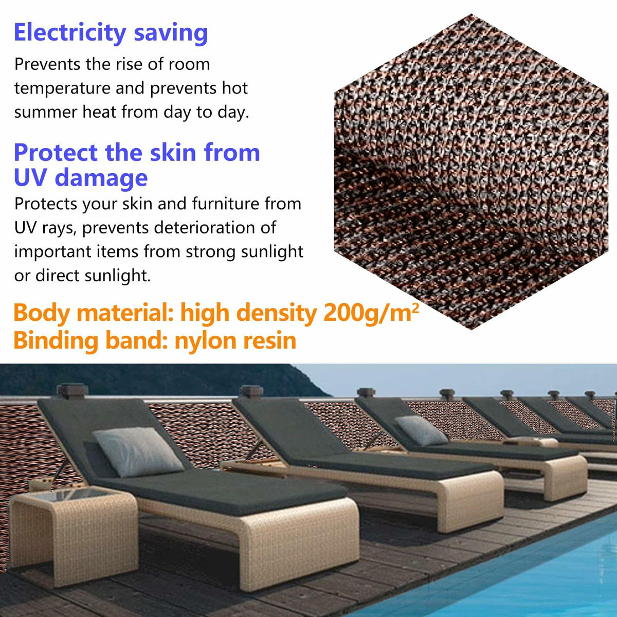 Demoul Privacy Fence Screen Balcony Deck Patio Shade Cover 3.28x16.4ft