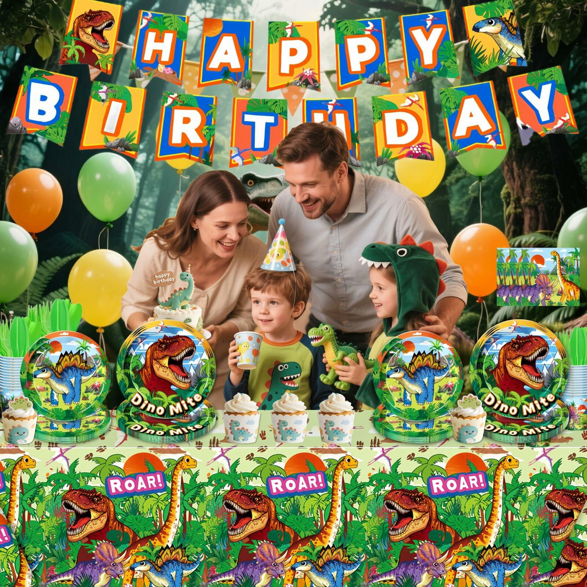 Daidle Unicorn Birthday Party Supplies Kit Banner Tableware for 24 Guests
