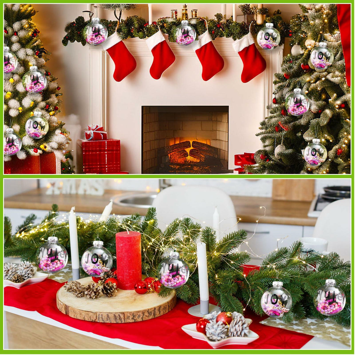 [Like New] Poen 50 Pcs Pink Christmas Ball Ornaments for Tree DIY Holiday Decor