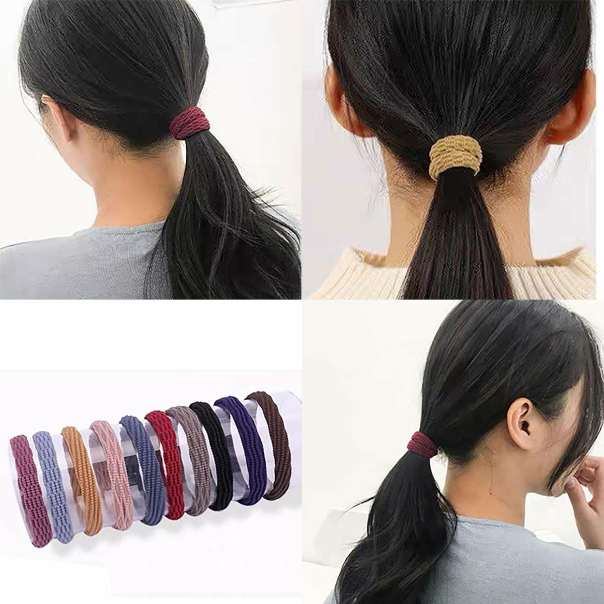 XXFBJNMD 20 pcs Strong Elastic Non-marking Thick Rubber Hair Bands Rope