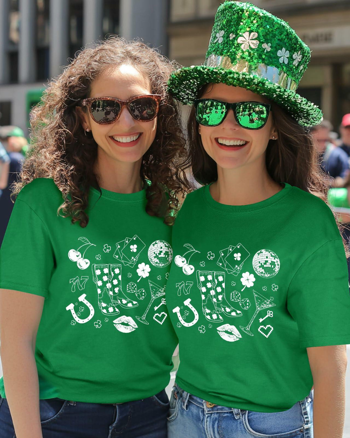 JMHACHY Women's St. Patrick's Shamrock T-Shirt Green Size S