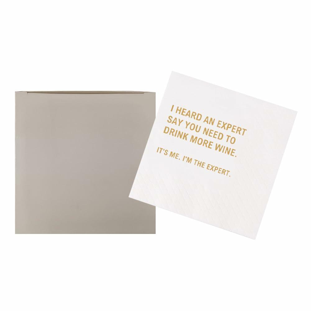 VOWFOO Funny Quote Cocktail Napkins 100pcs 4.5x4.5in 2-ply White