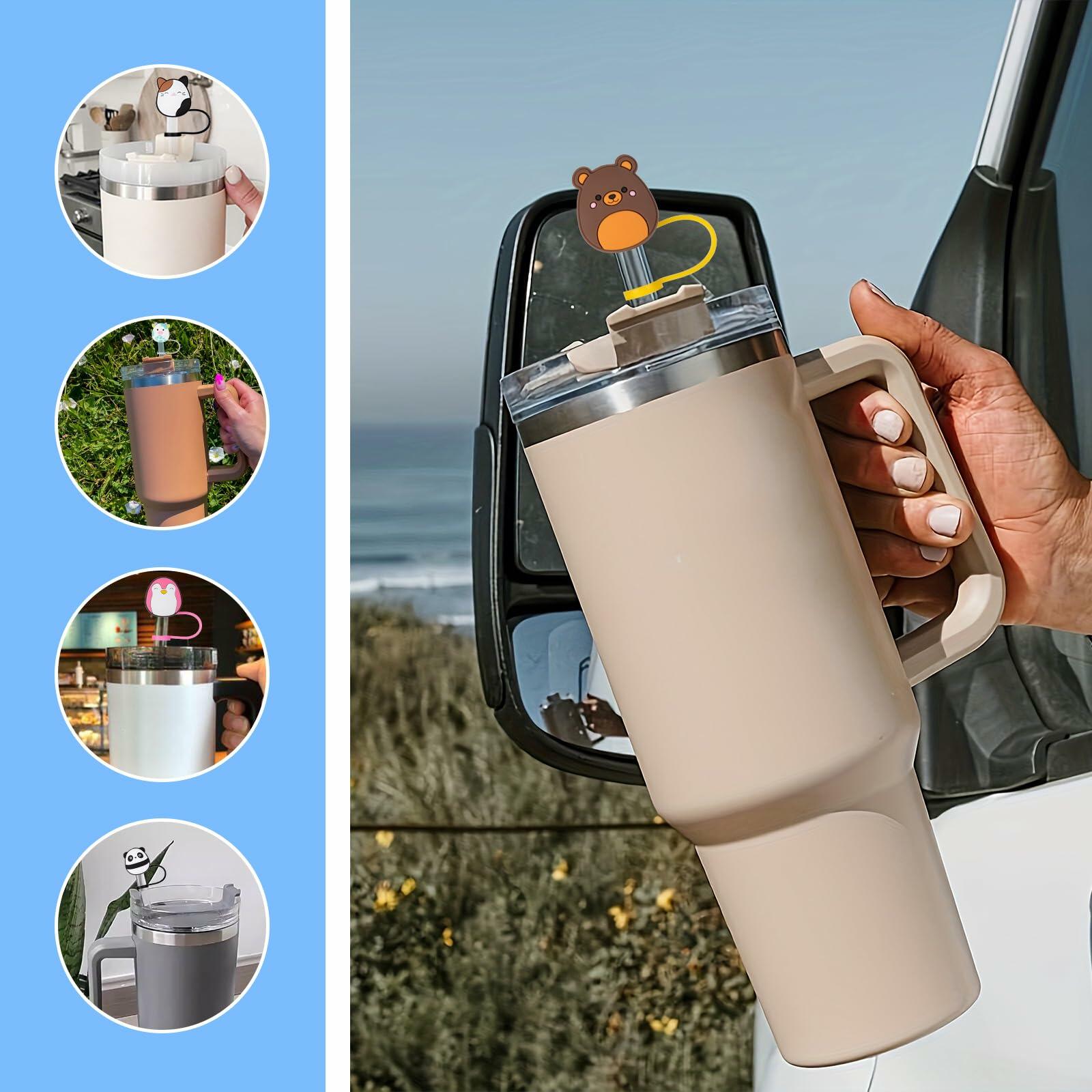 JSMIECO 10Pcs 9-10mm Waterproof Straw Covers for Stanley 30/40oz Cups
