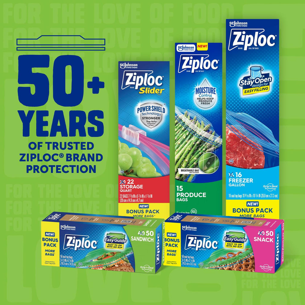 [Like New] Ziploc Sandwich & Snack Bags 105 Count EasyGuide Grip n Seal Storage