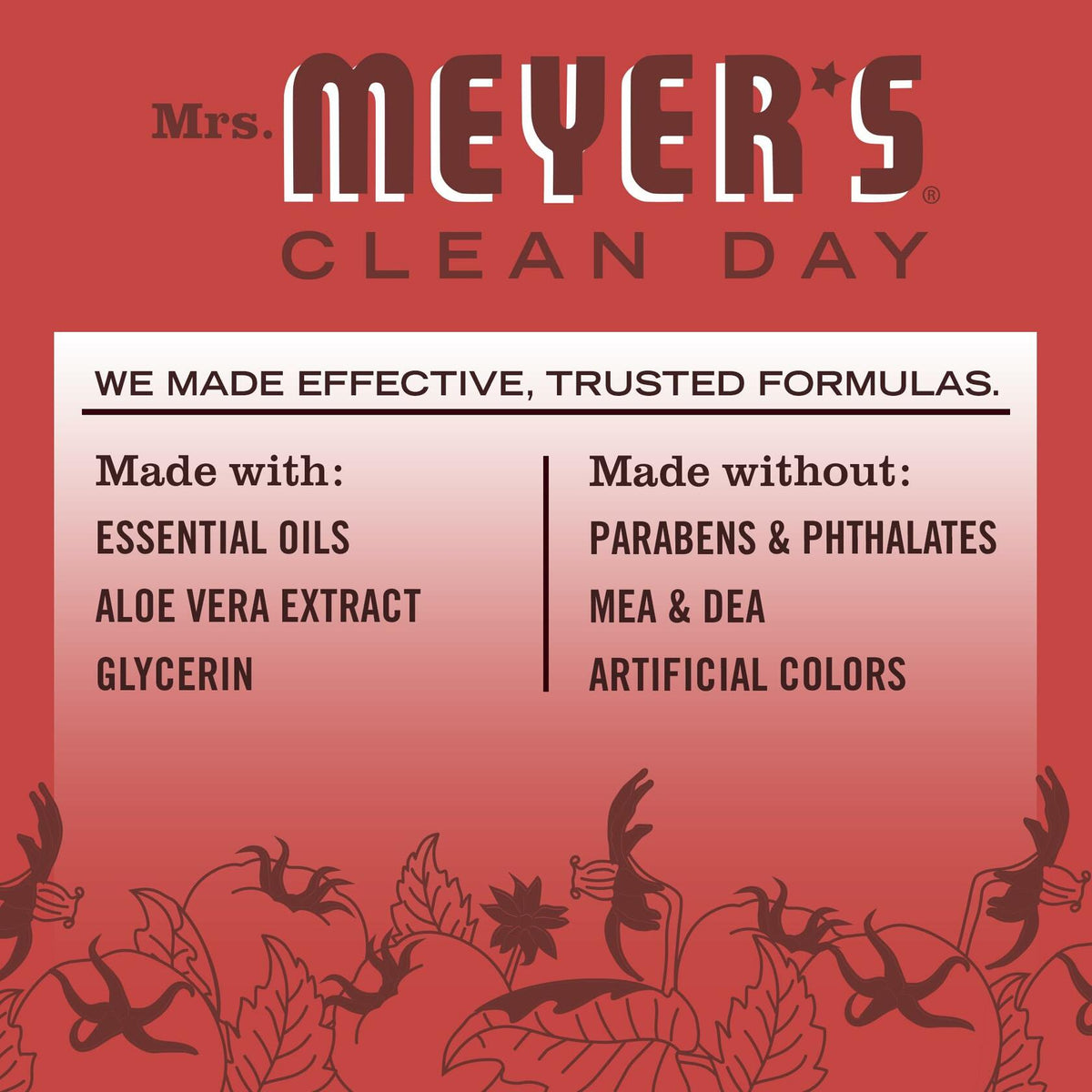 Mrs. MEYER'S CLEAN DAY Liquid Dish Soap Tomato Vine Scent 16oz Bottle