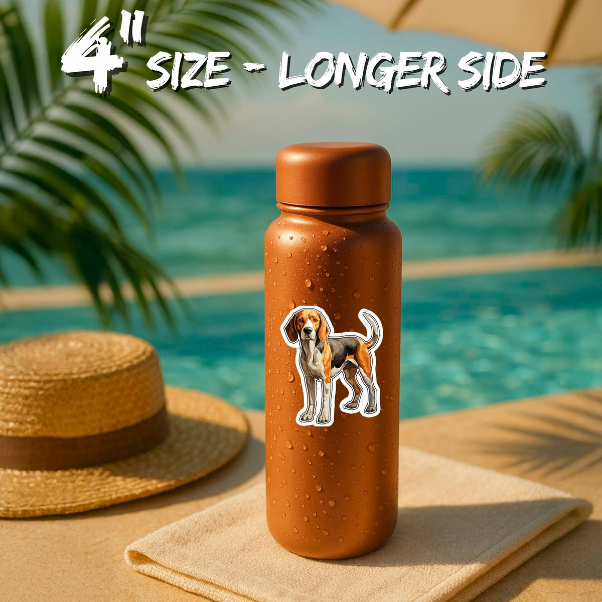 Foxhound Sticker 4 Inch Waterproof Vinyl Decal Durable Long-Lasting