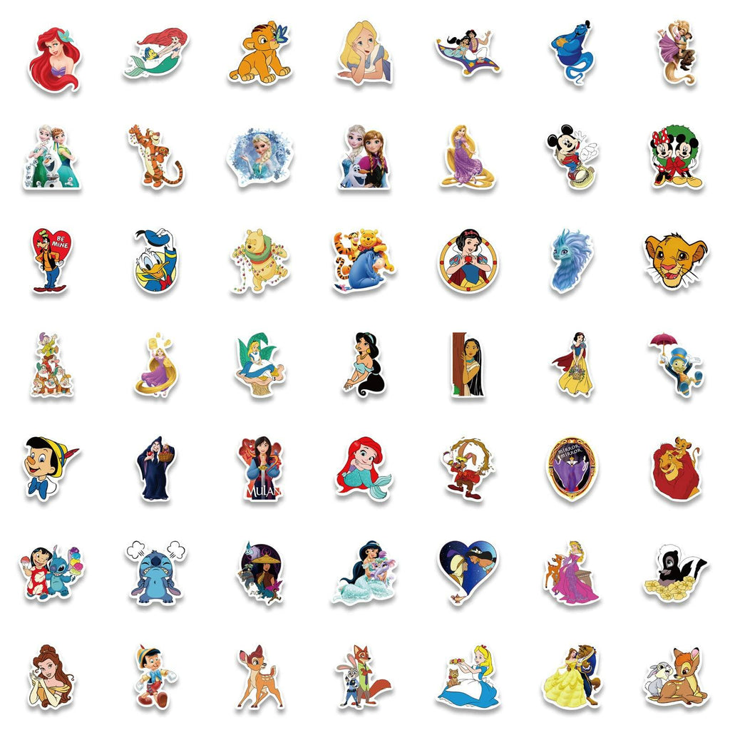 WDWLL 100 Cute Cartoon Vinyl Stickers for Laptop Skateboard Water Bottles