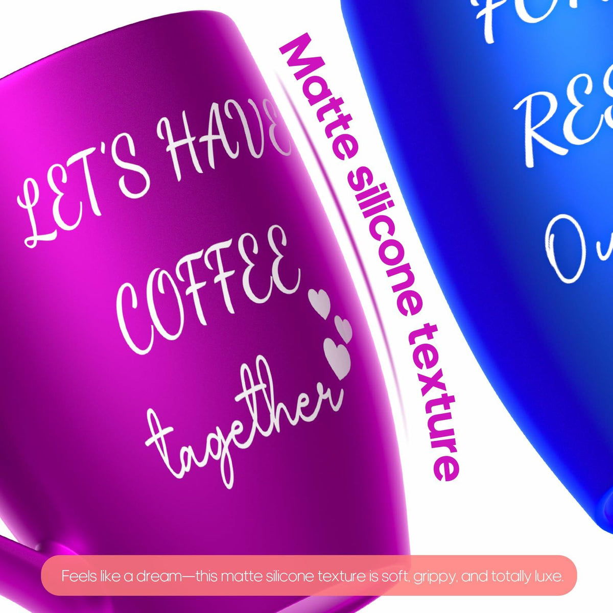 GMUGS Ceramic Coffee Mugs Set 11oz Purple Blue Wedding Bride Groom Gift