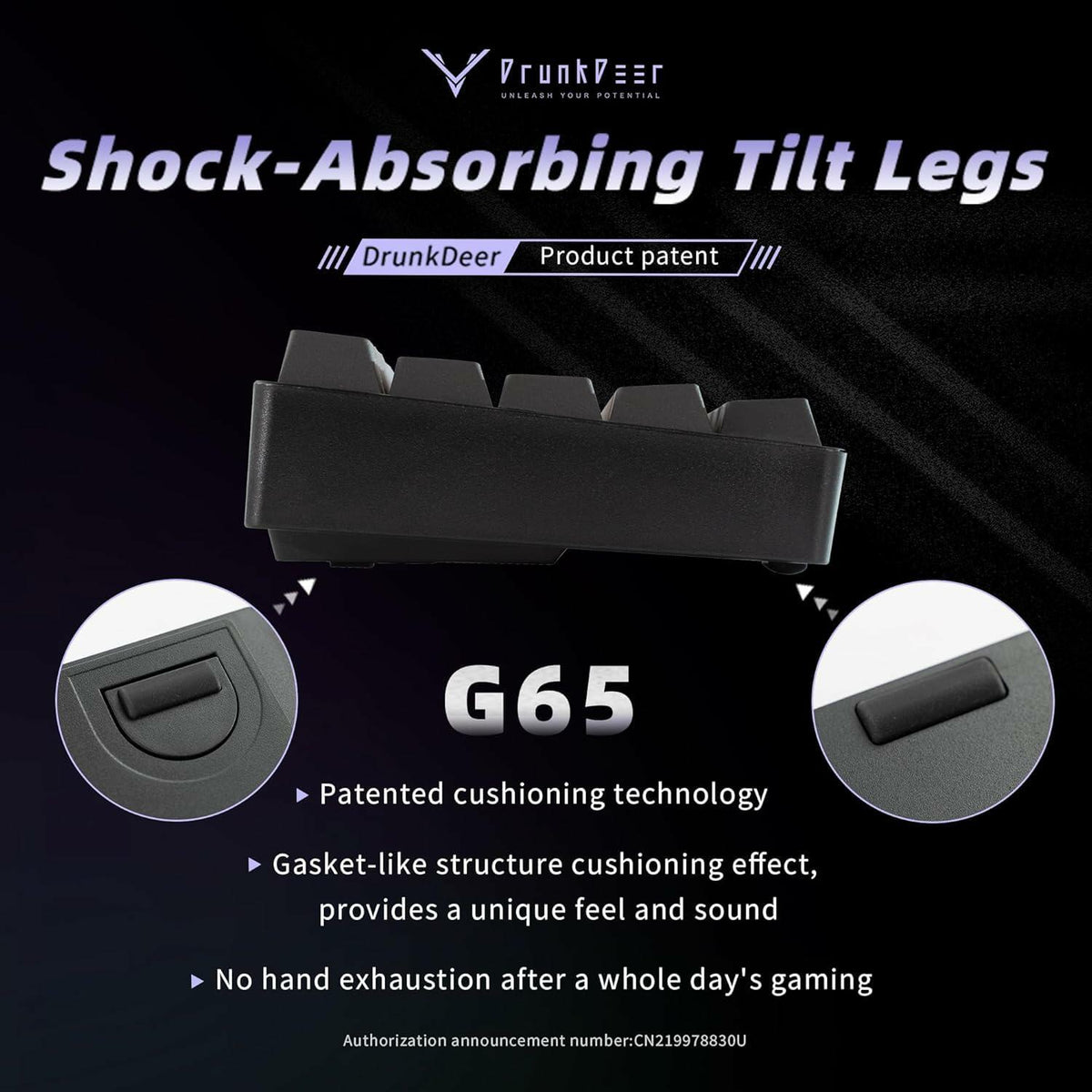 DrunkDeer G65 Gaming Keyboard Rapid Trigger Magnetic Switch RGB Black