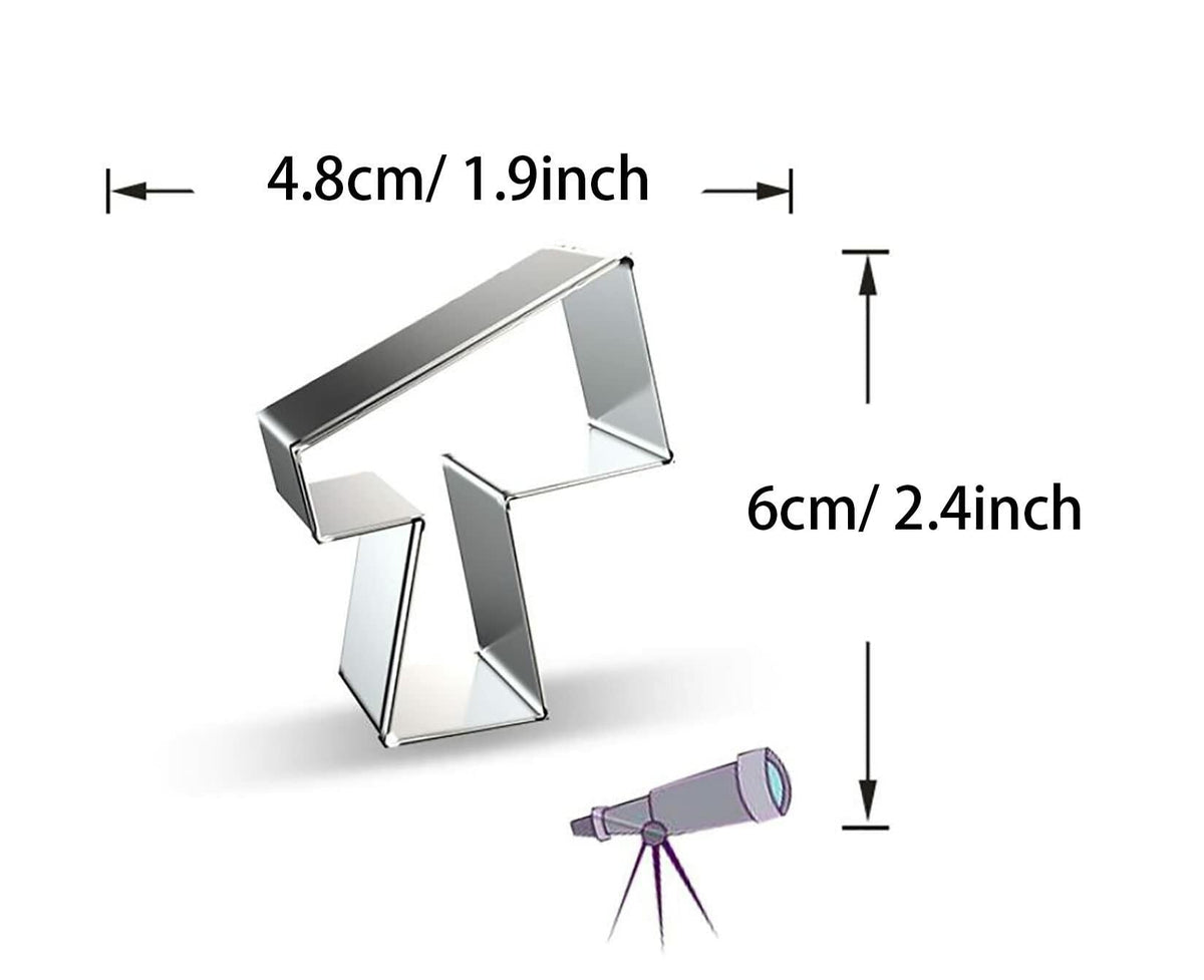 WJSYSHOP Telescope Shape Cookie Cutter Stainless Steel Silver Small