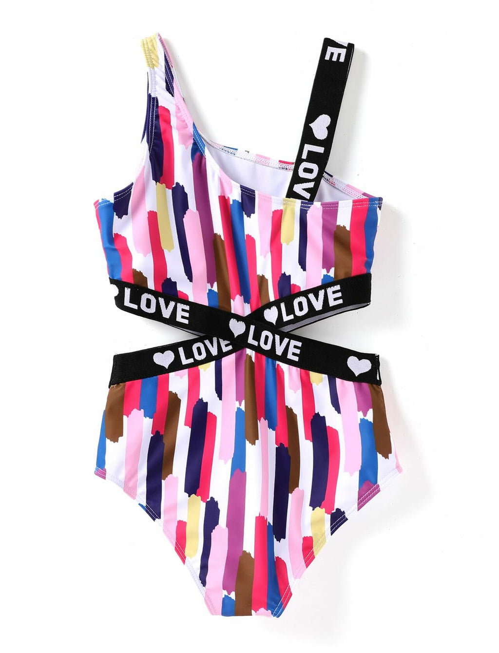 PATPAT Girls Tropical One Piece Swimsuit Bluegreen Size 11-12 Years