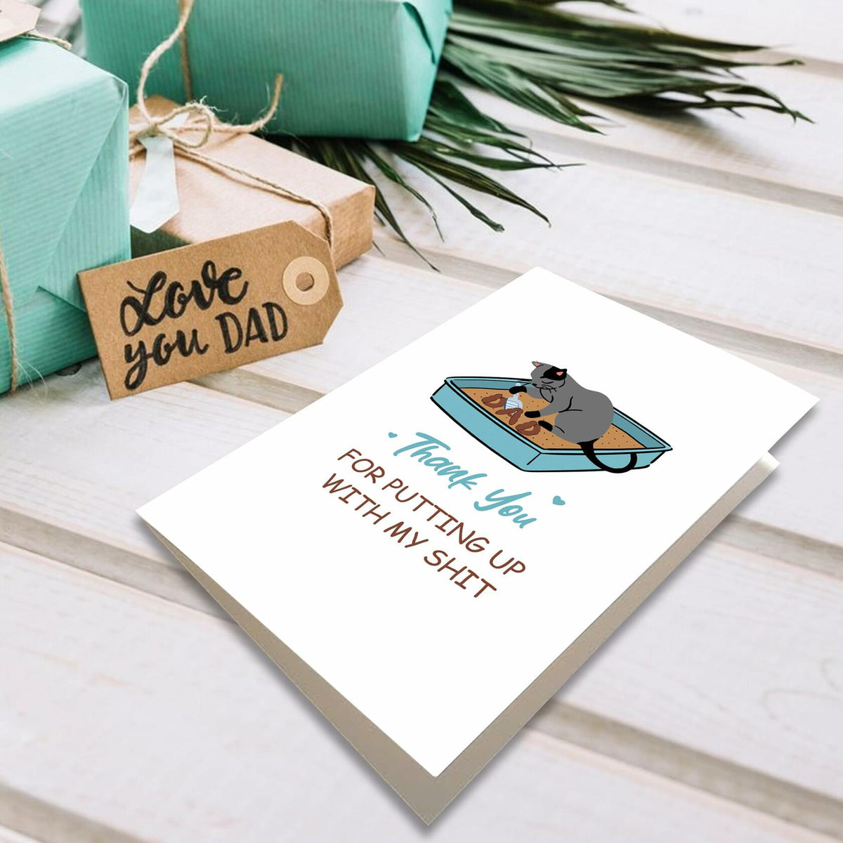 Heyshoo Wrestling Father's Day Card Cute Slammin' Gift Colorful Cartoon