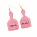 Caiyao Bohemia Acrylic Glitter Tropical Drink Cup Drop Earrings D Pink 2